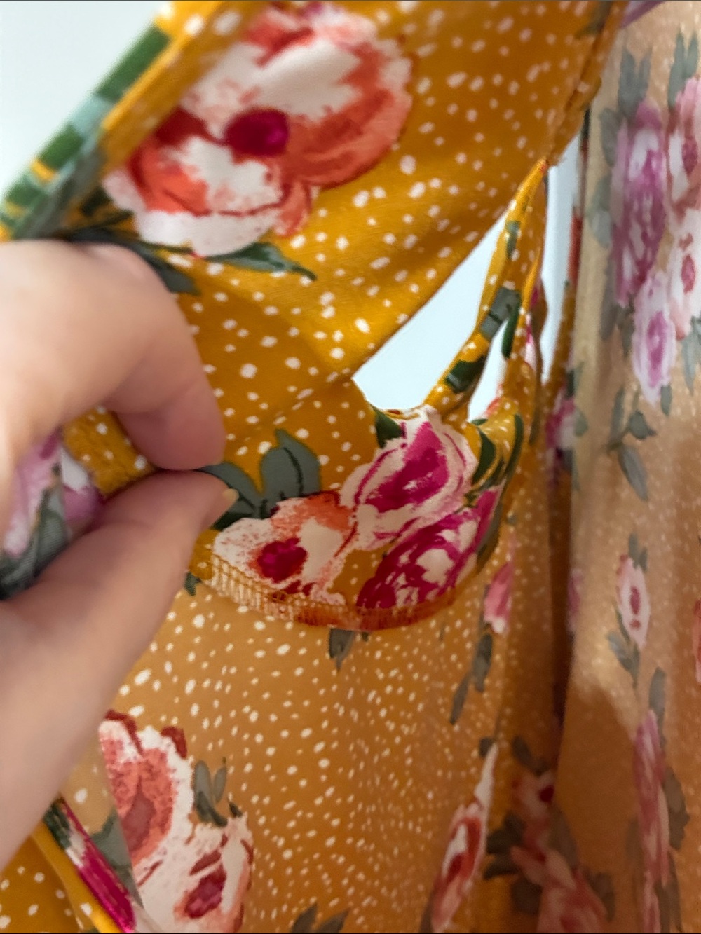 Apt. 9 Mustard Floral Sleeveless A-Line Dress with Pockets & Keyholes - Size L - Picture 8 of 12